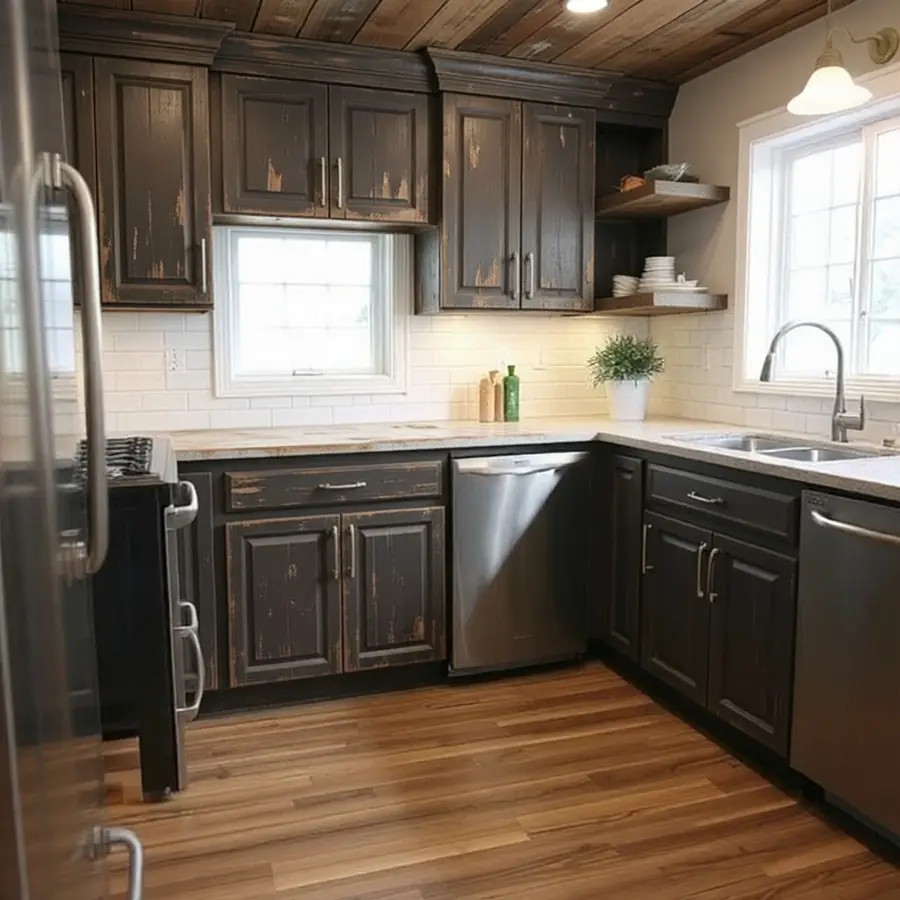 Complete Kitchen & Interior Cabinet Refinishing Before
